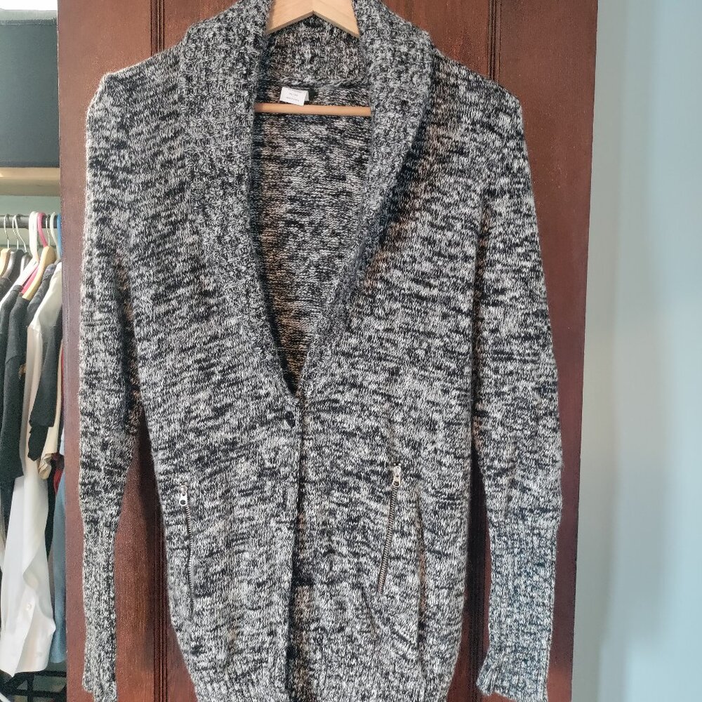 J Crew Merino Wool Mix Gray Marled Cardigan